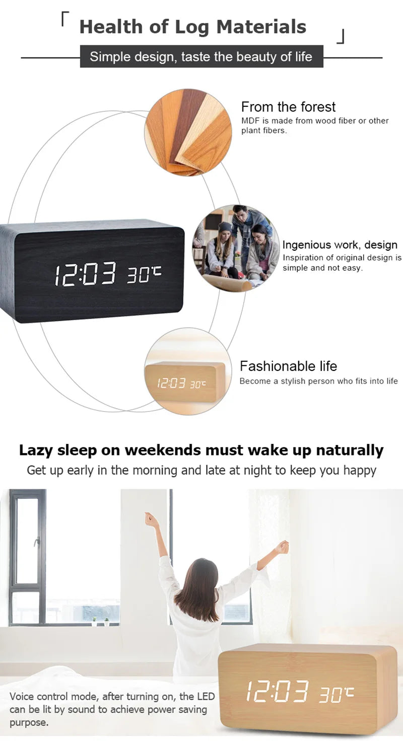 ZenWood™ Digital Clock