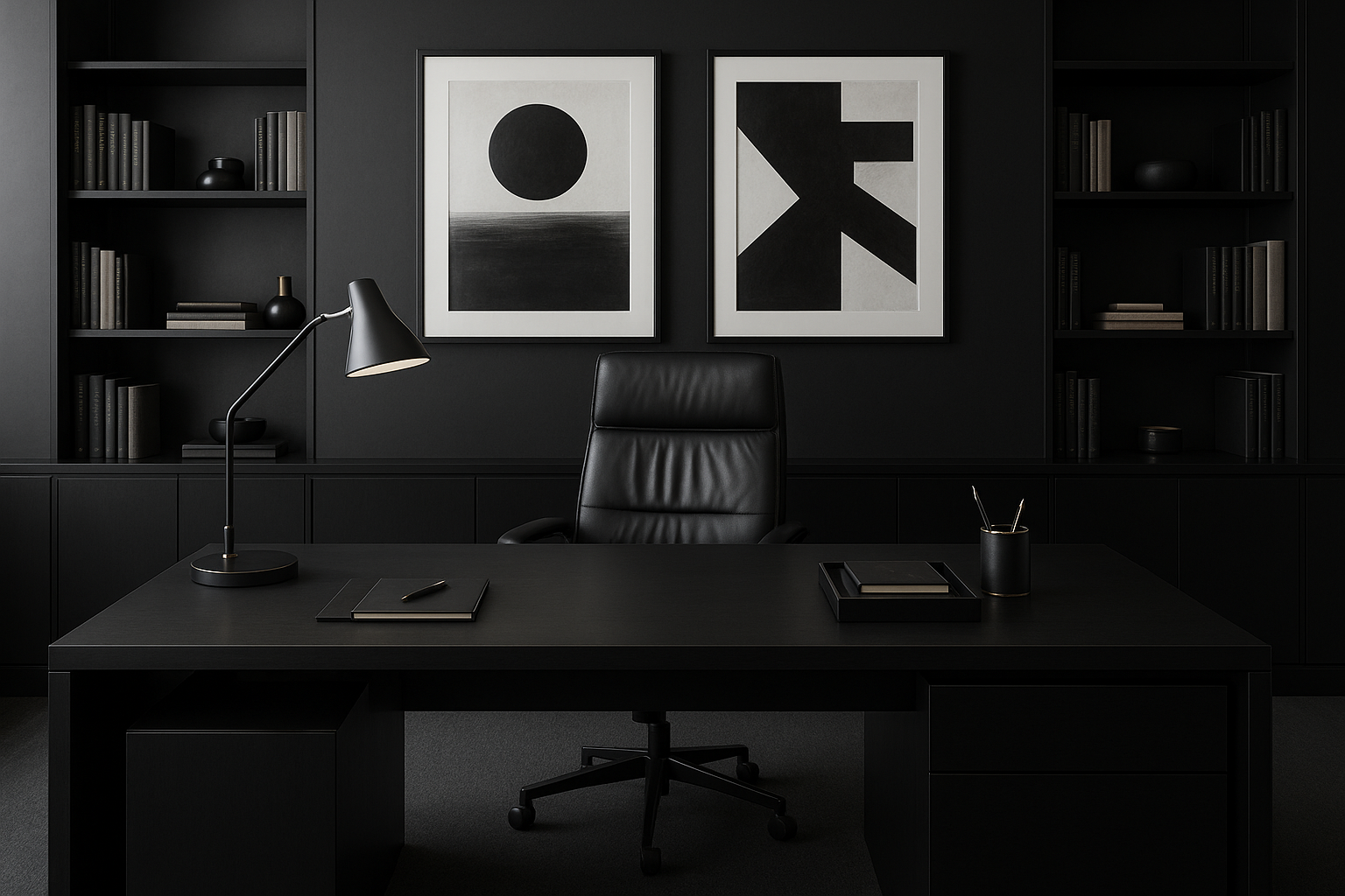 black professional business style home decor